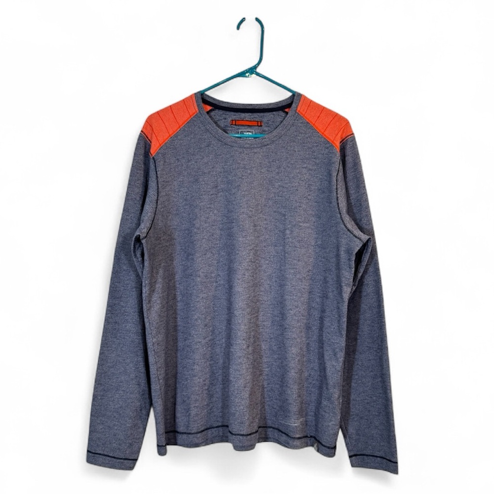The North Face Men’s Active Long Sleeve Tee Size Large Heather Blue/Orange